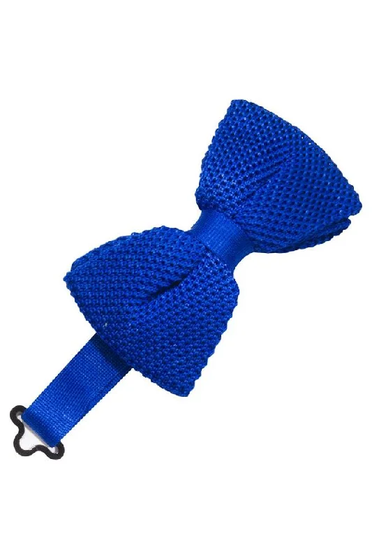 Royal Blue Silk Knit Bow Tie