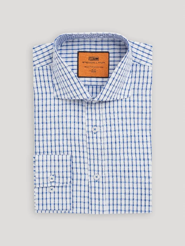 The Tucker Dress Shirt | Convertible Button Cuff & Spread Collar | Blue