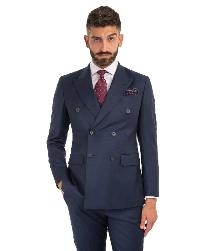 Lanificio F. Lli Cerruti Navy Cashmere Blend Double Breasted Suit