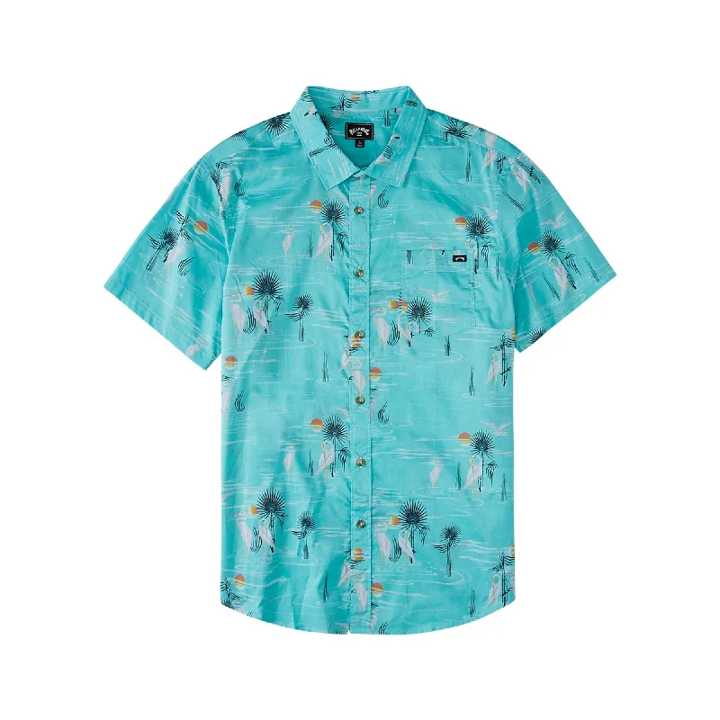 Billabong Sundays Floral Men's S/S Dress Shirt - Spearmint