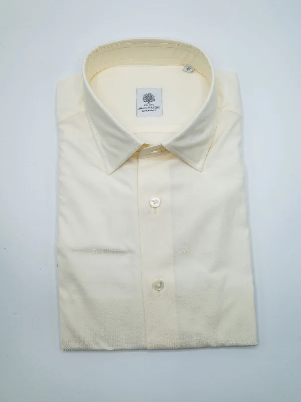 Cotton Twill Dress Shirt - Cream