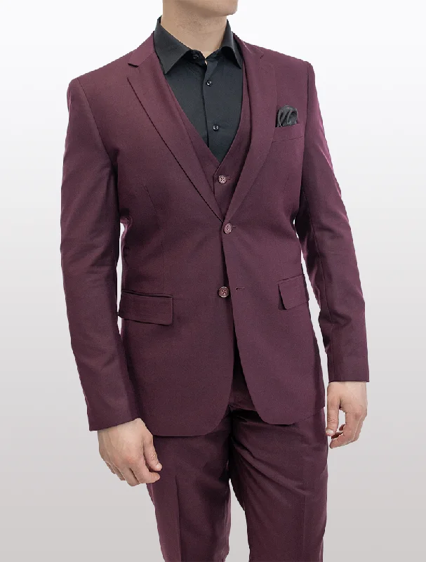 FUBU Burgundy Vested Suit