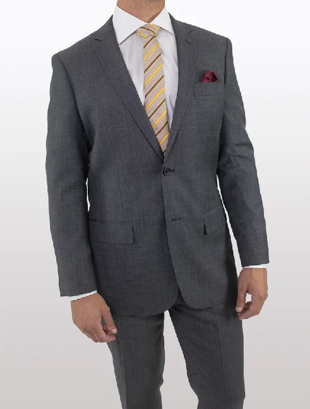 Men's Grey Graph Check Slim Fit Wool Suit