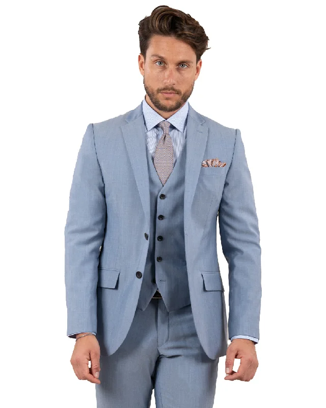 Reda Chambray Blue Suit Jacket