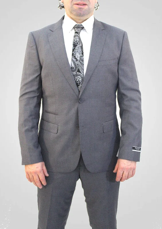 Portabella,SHARK SKIN-2 BUTTONS---DRESSY SUITS-63-GREY