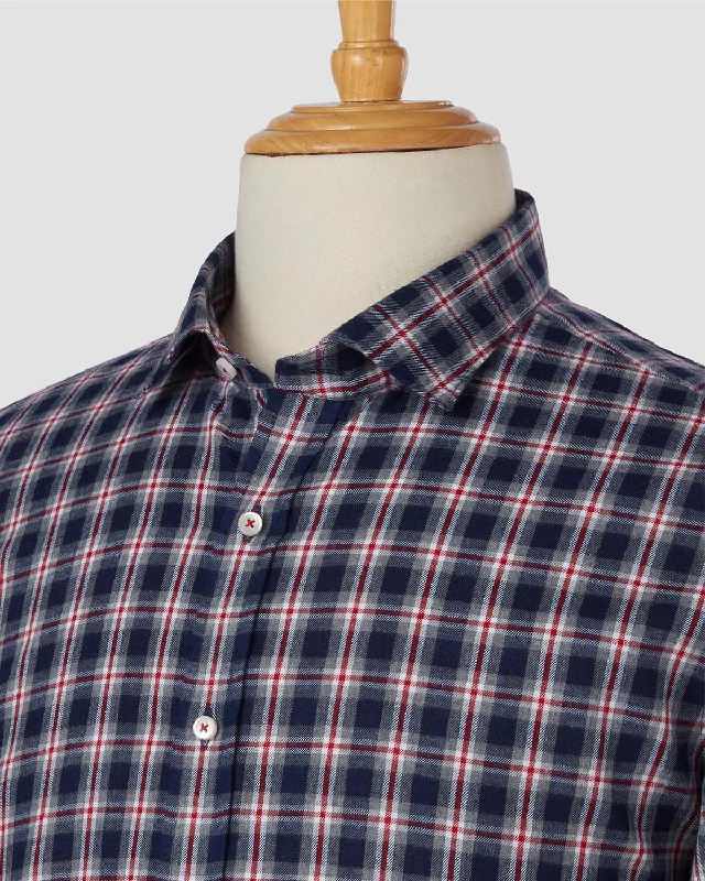 Japanese Navy Current Flannel Checked Shirt