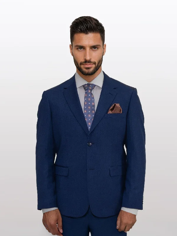 Men's Royal Blue Micro Check Patterned Slim Fit Suit