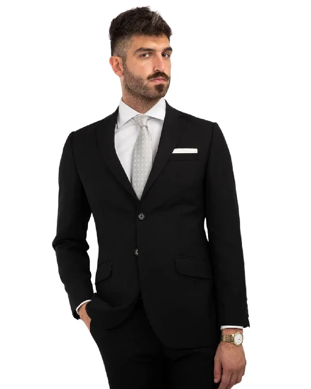 Black Machine Washable Suit