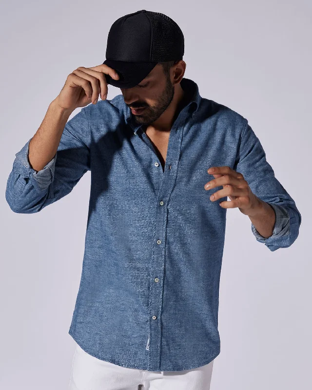 Japanese Brushed Twill Shirt - Blue