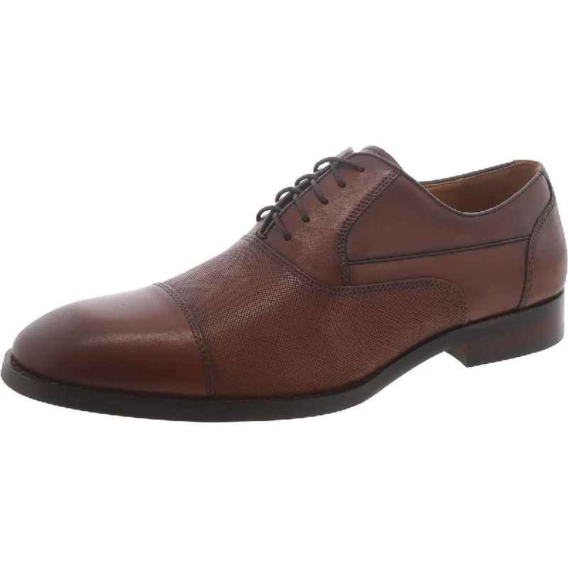 Proctor Mens Leather Textured Oxfords