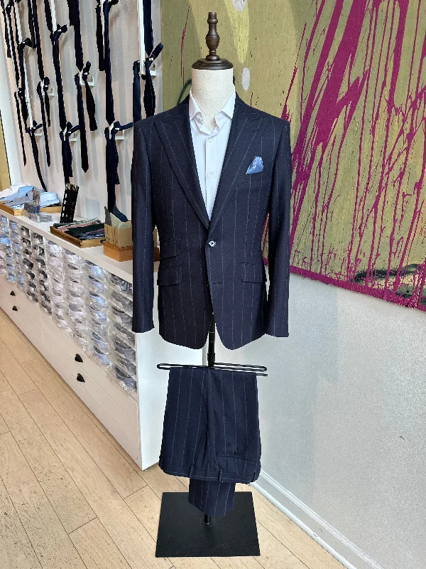 Navy Chalkstripe Flannel Premium Suit