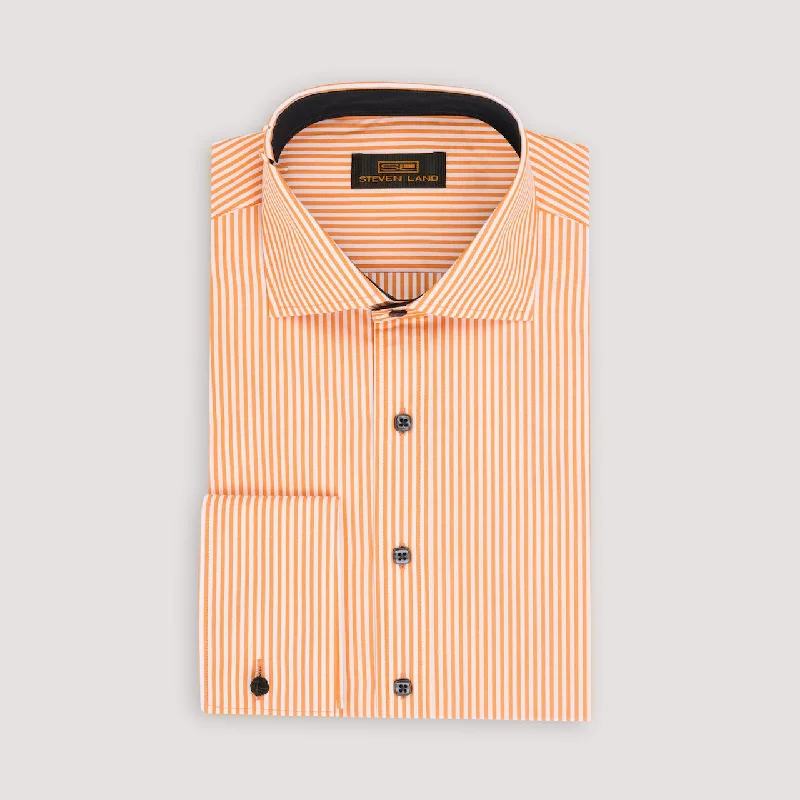 The Callum Dress Shirt | Spread Collar | French Cuff | 100% Cotton | Orange