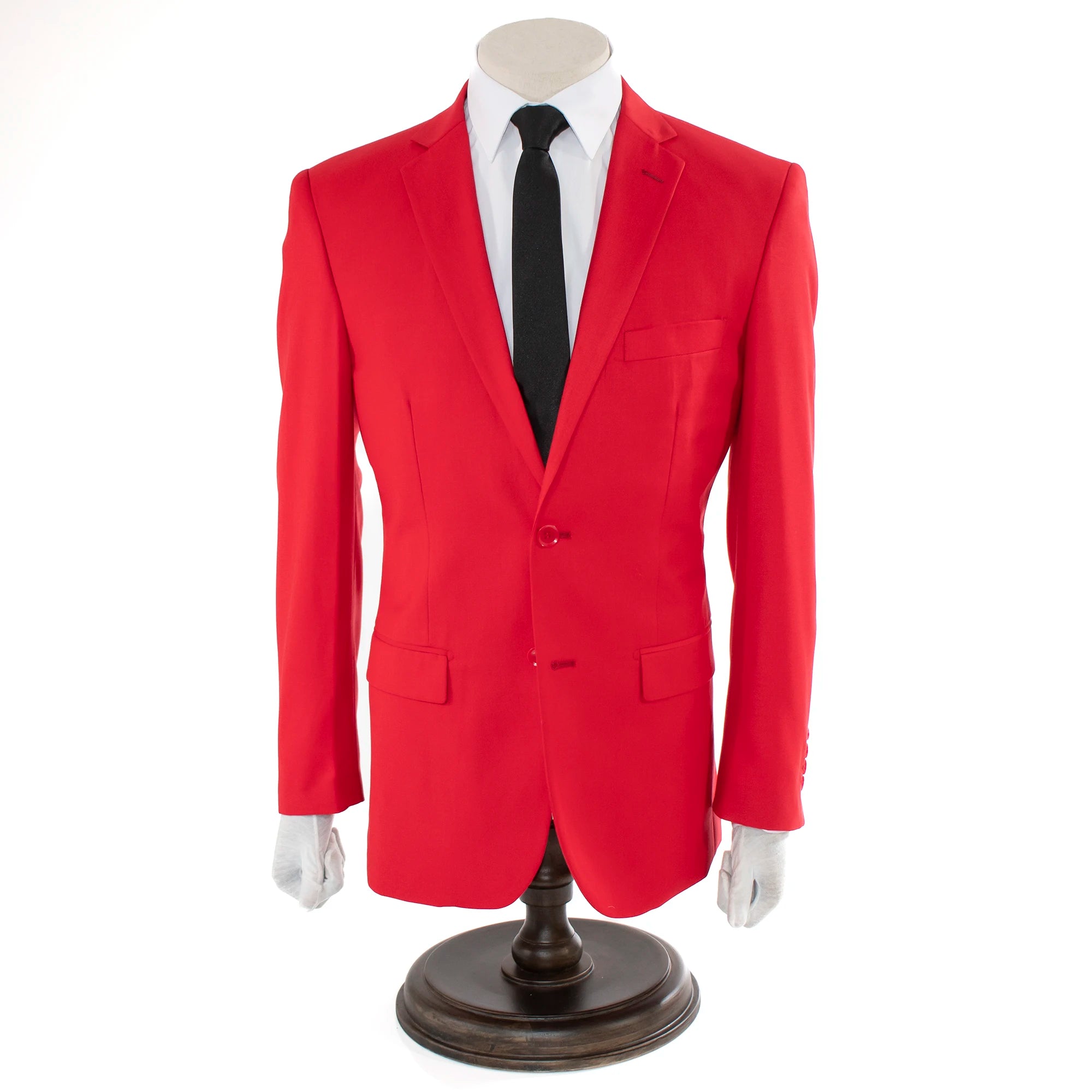 Red 2-Piece Slim-Fit Suit With Notch Lapels