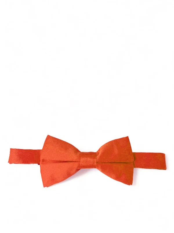 Solid Orange Pre-Tied Bow Tie