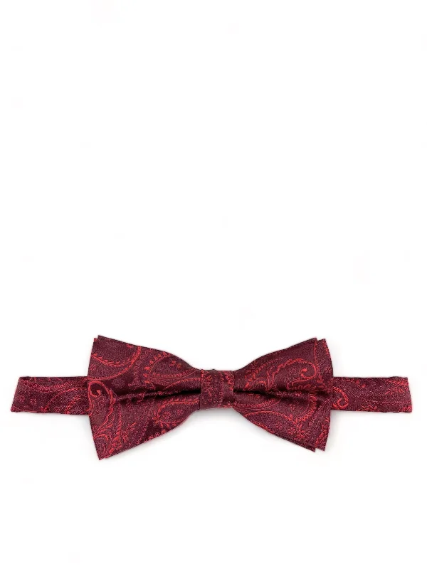 Red Fashionable Paisley Bow Tie