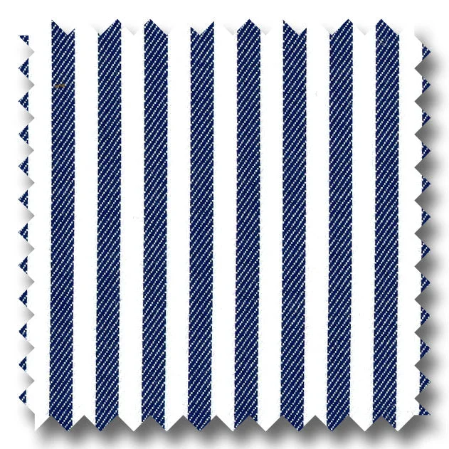 Navy Stripe 2Ply Twill - Custom Dress Shirt