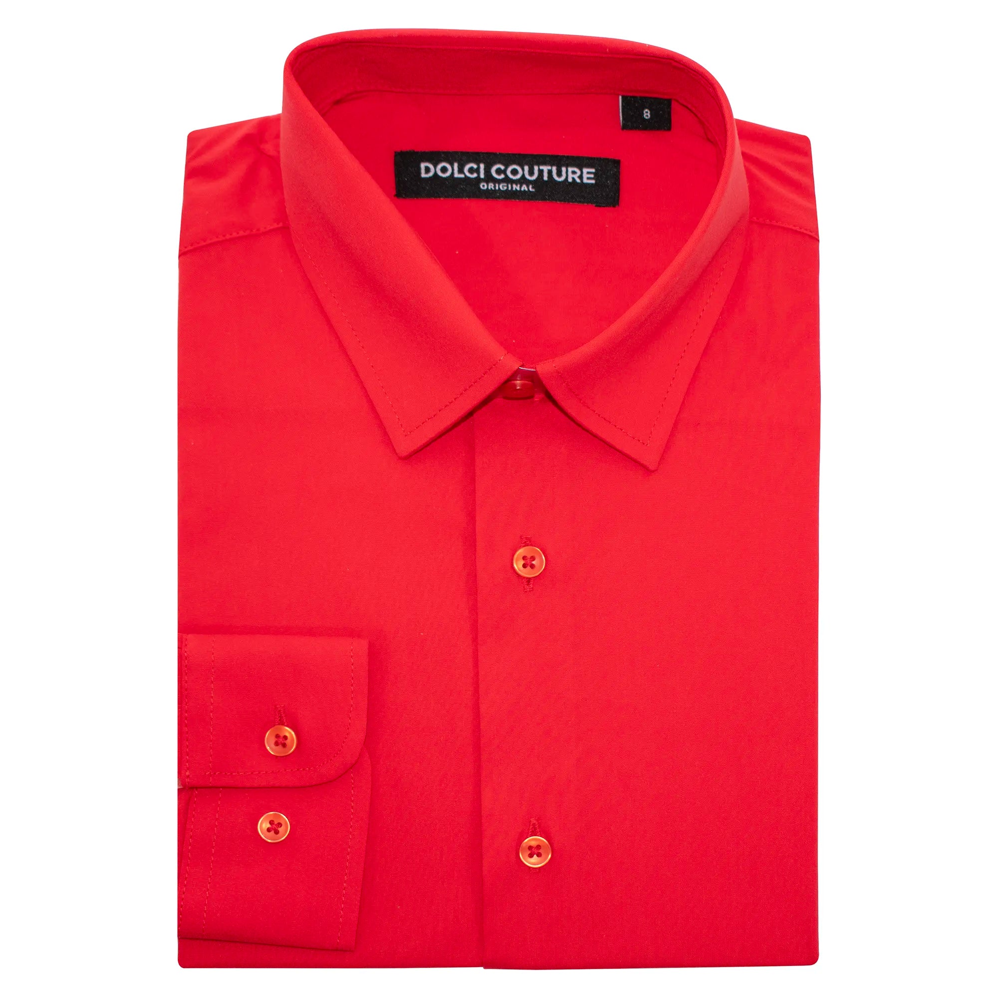 Red Stretch Kids Dress Shirt