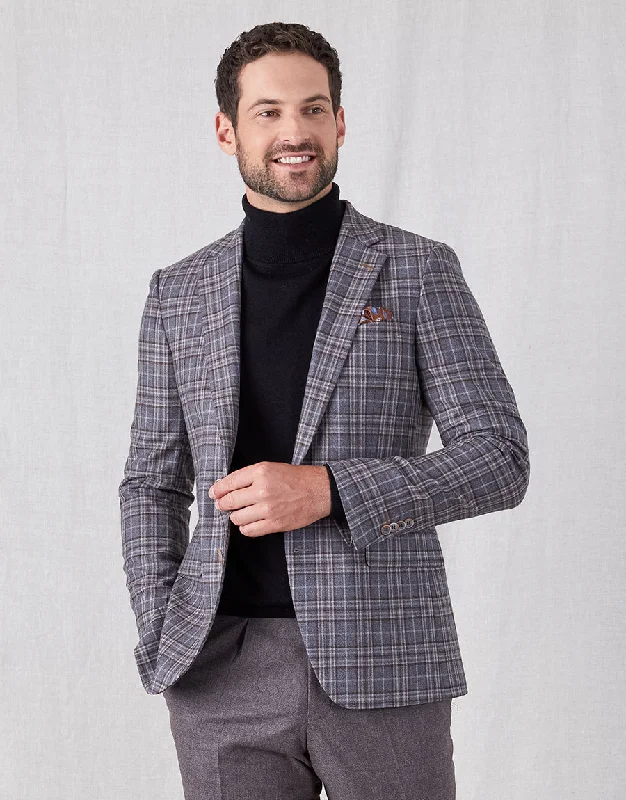 Hawker Grey & Brown Check Blazer