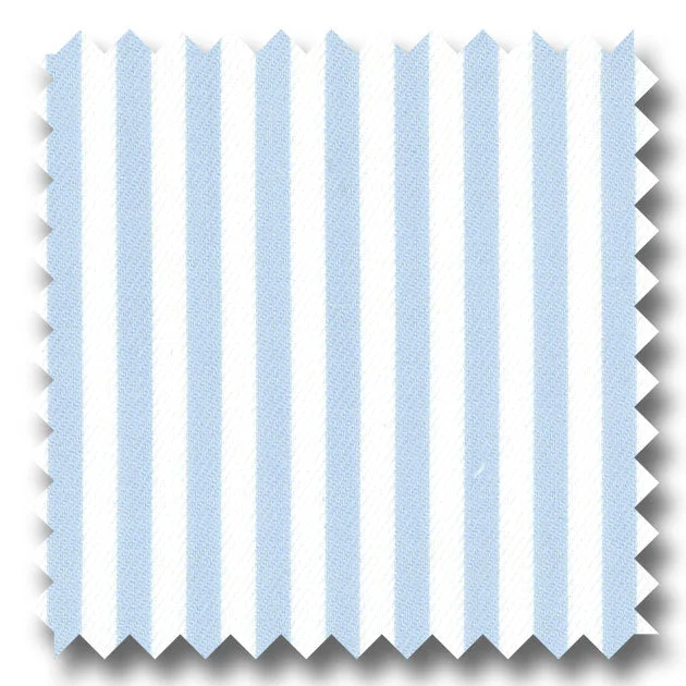 Light Blue Stripe 2Ply Twill - Custom Dress Shirt