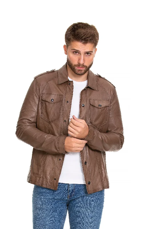 The Sabariego Tan Leather Men Jacket