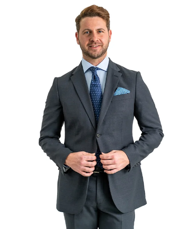 Charcoal Super 110s Natural Stretch Basketweave Suit