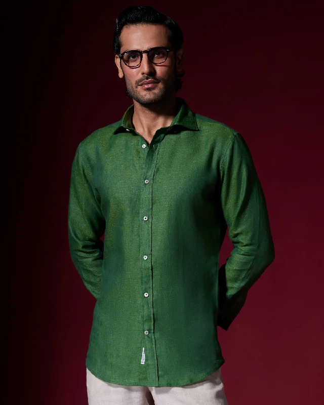 100% Linen Shirt - Green