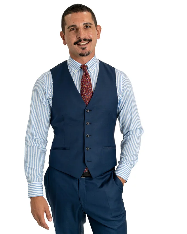 Lanificio F.lli Cerruti Blue Sharkskin Waistcoat