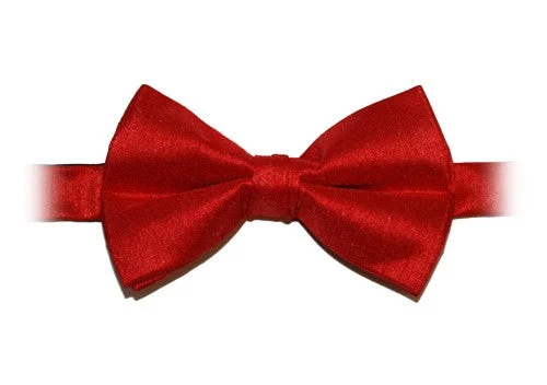 Scarlet Red Poly Dupion Bow Tie