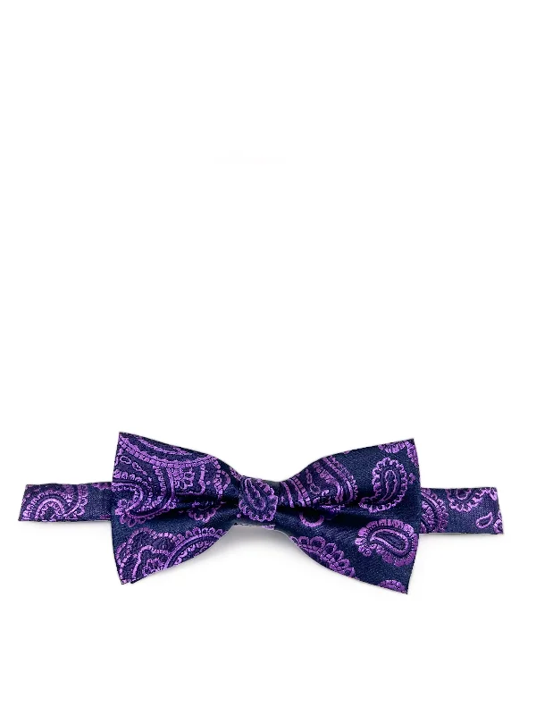 Patrician Purple Fashionable Paisley Bow Tie