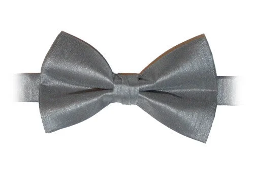 Silver Gray Poly Dupion Bow Tie