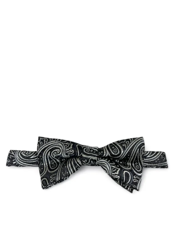 Black Extraordinary Paisley Bow Tie