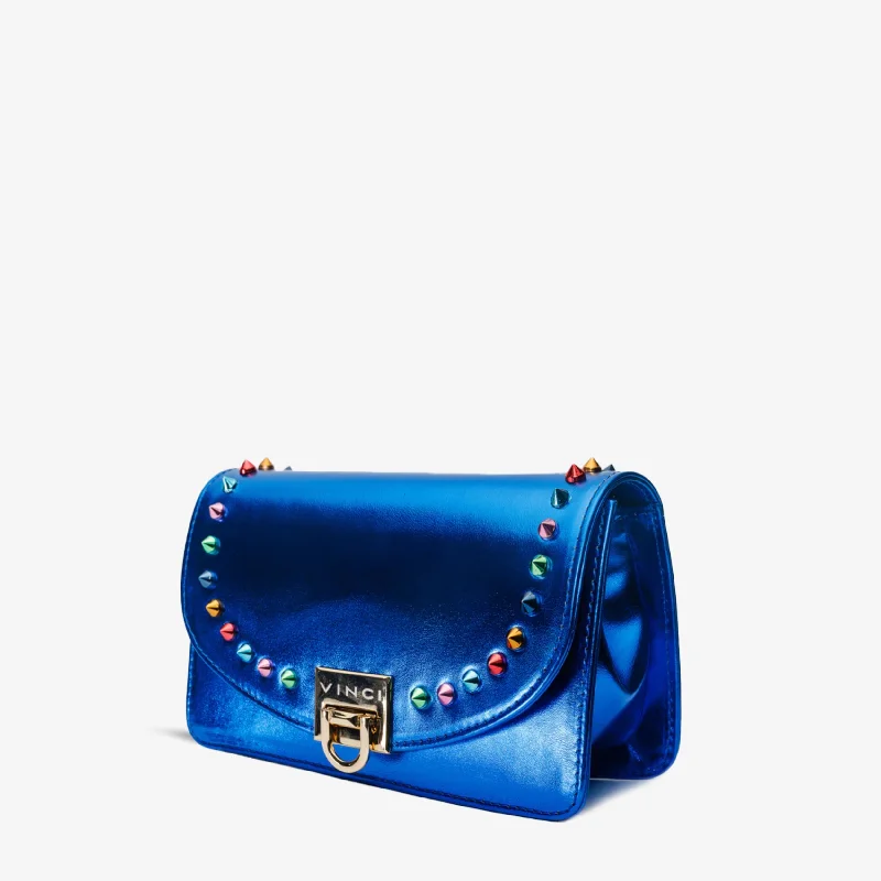 The Caris Sax Blue Leather Handbag