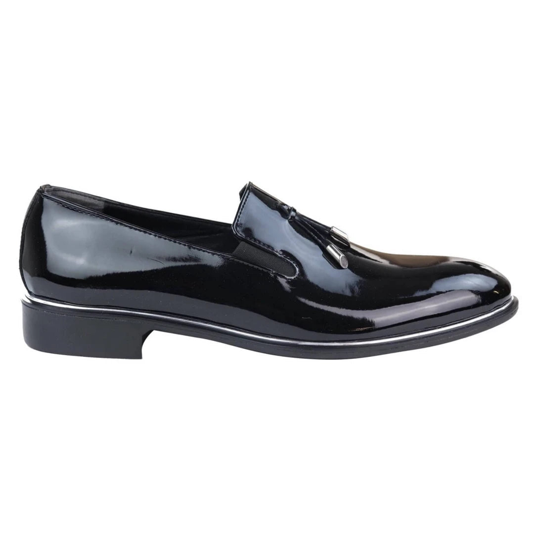 Mens Slip On Tassel Shoes with Metal Trim