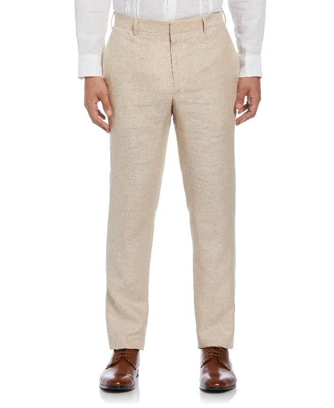 Delave Linen Flat Front Pant