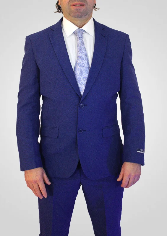 PORTABELLA,SOLID-2B-SLIM FIT-DRESSY SUITS-POPLIN-BLUE