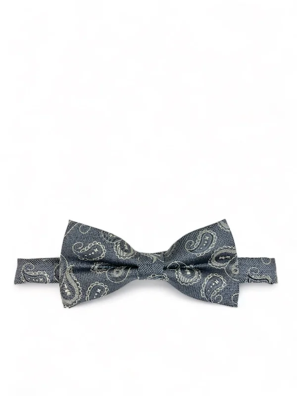 Grey Artisan Paisley Bow Tie