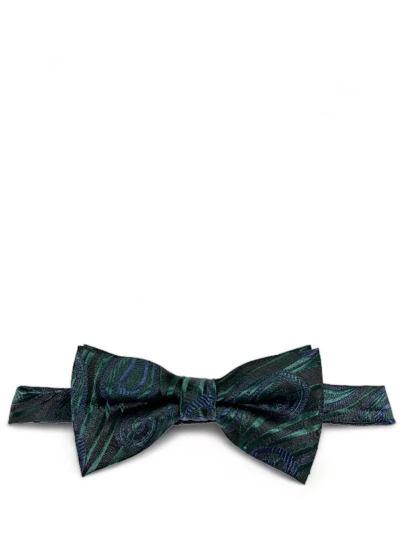 Blue Coral Wild Paisley Design Bow Tie