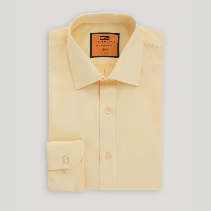 4 Way Stretch Travel Dress Shirt | Barrel Cuff | Point Collar | Slim Fit | Peach