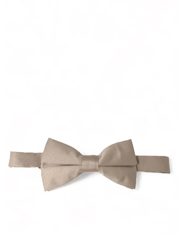 Solid Tan Pre-Tied Bow Tie