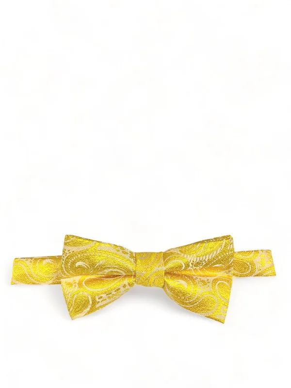 Classic Formal Aspen Gold Paisley Bow Tie