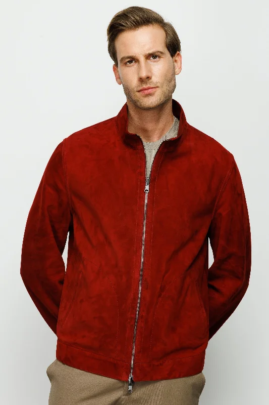 The Alba Burgundy Leather Men Jacket