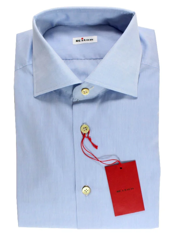 Kiton Dress Shirt Blue 44 - 17 1/2 SALE