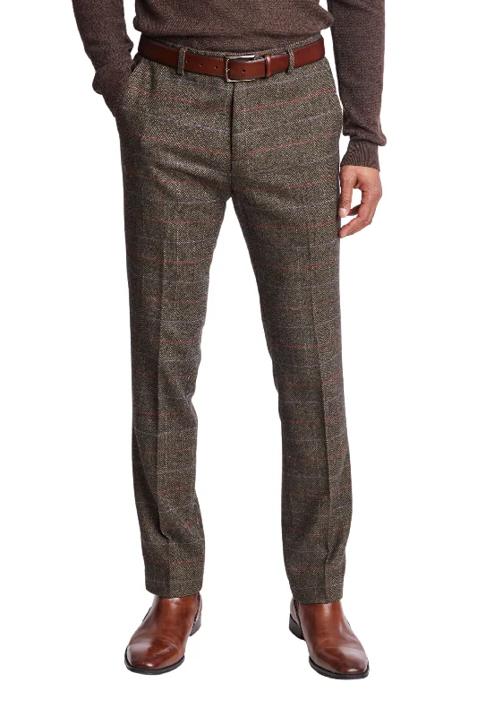 Downing Pants - slim - Hunter Orange Herringbone