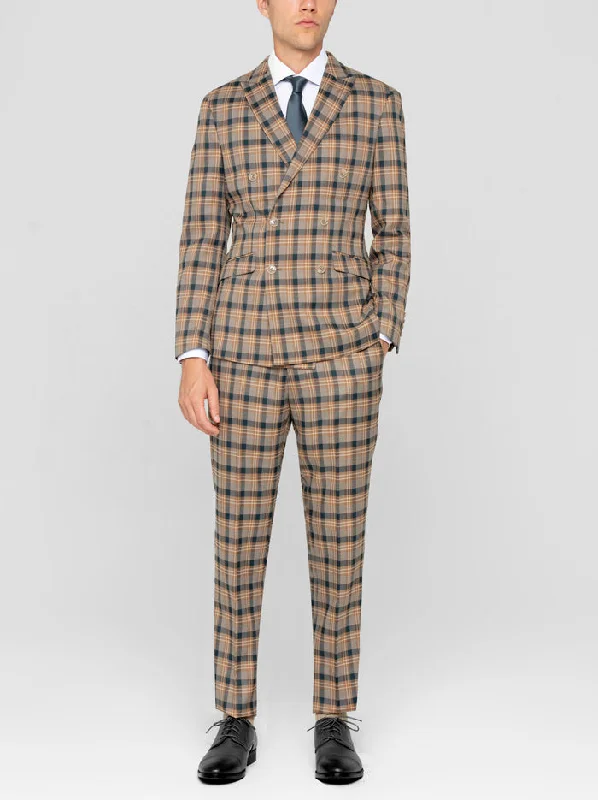 Amber Plaid Double Breasted Suit (Clearance)