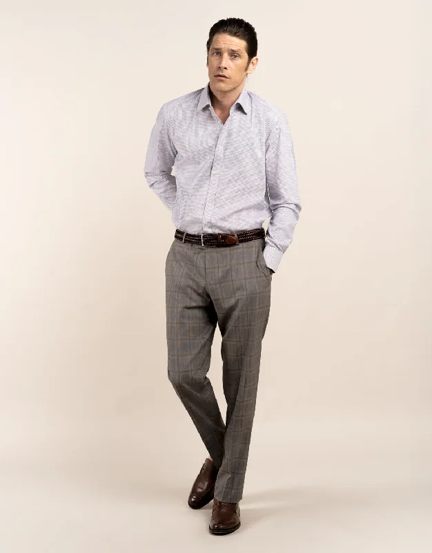 Lotus Grey and Brown Check Suit Trouser