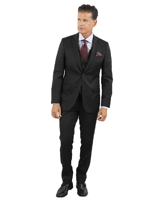 Reda Black Twill Suit Jacket