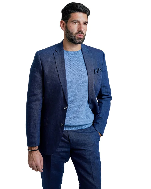 Blue Linen Mix & Match Jacket