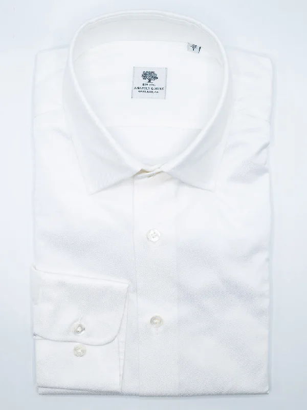 Cotton Twill Dress Shirt - White