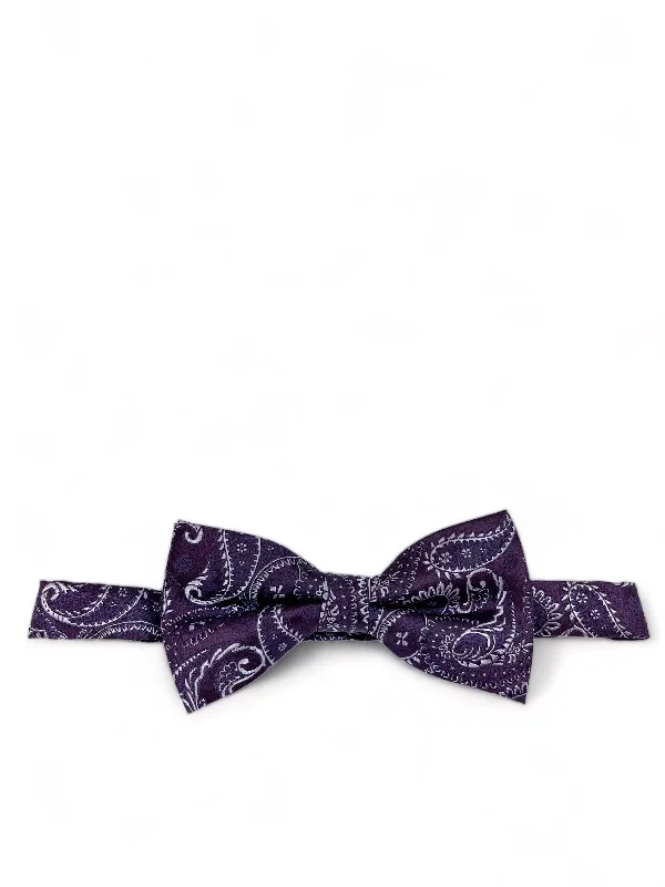 Grape Royal Fashionable Paisley Bow Tie