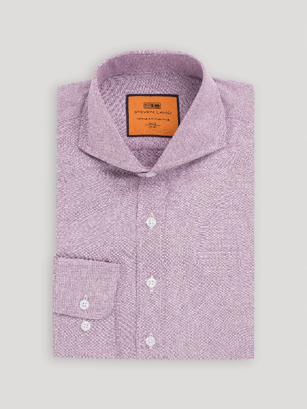 The Marlo Dress Shirt | Convertible Rounded Cuff & Cutaway Collar | Berry